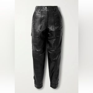 Deadwood + NET SUSTAIN Palma Leather Tapered Black Pants, Size DK40/US10